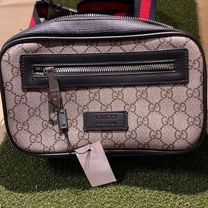 Others Follow Tan and Black Logo Belt Bag